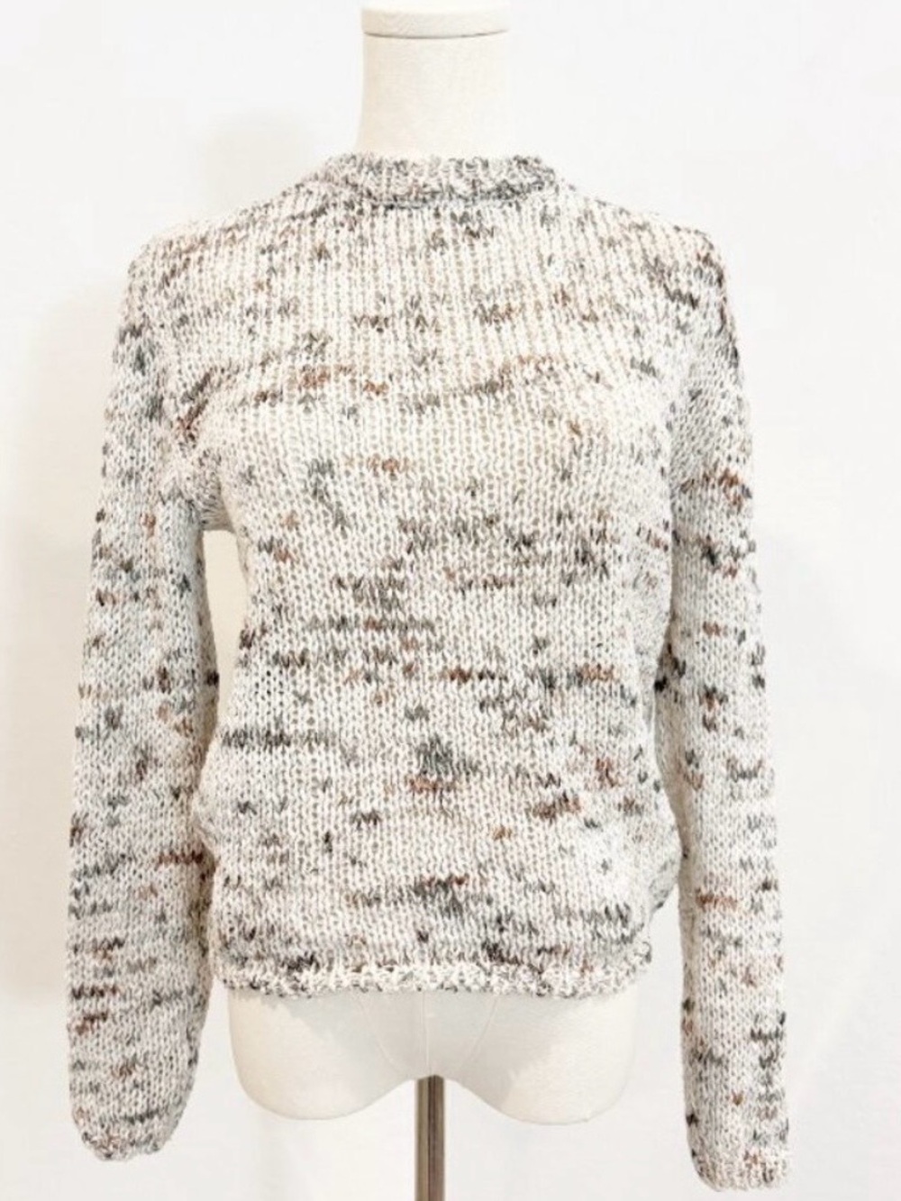 8 by Yoox Speckled Sweater Small Cozy Grandmacore Confetti Chunky Knit Retro Top
